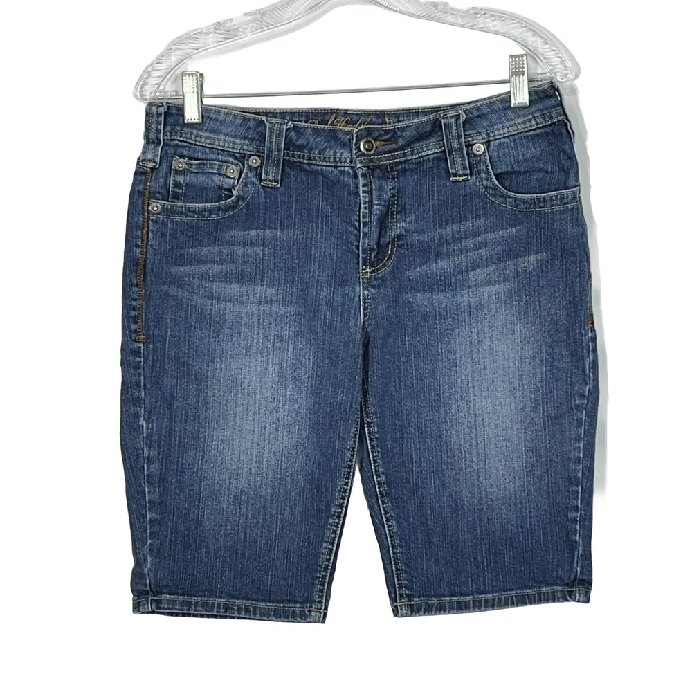 Duck Head Jeans Womens Size 11‎ Blue Denim Capri Shorts Distressed Pockets